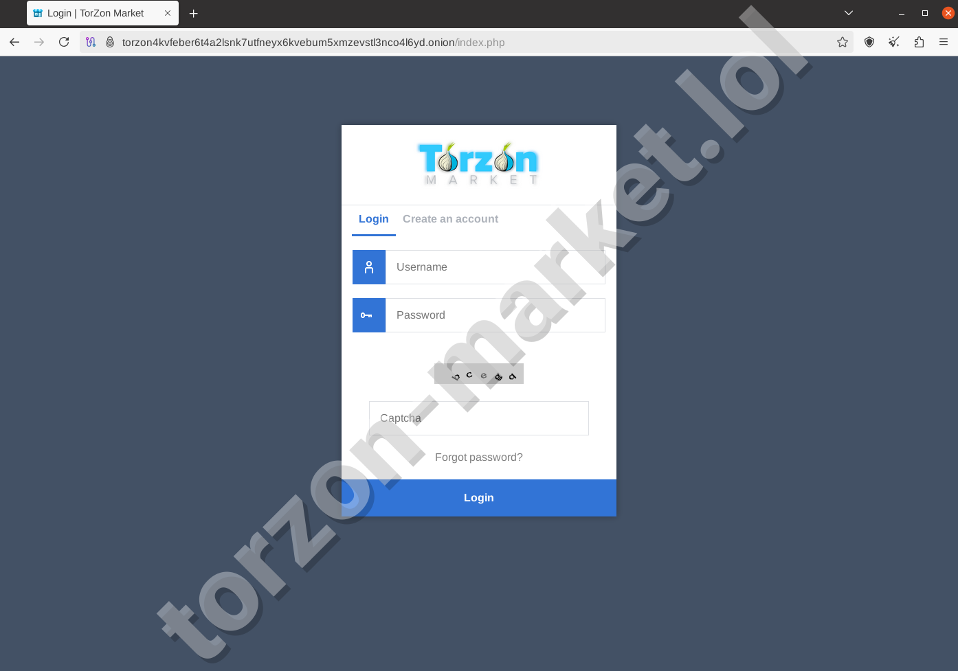Torzon Darknet Market Login Screen